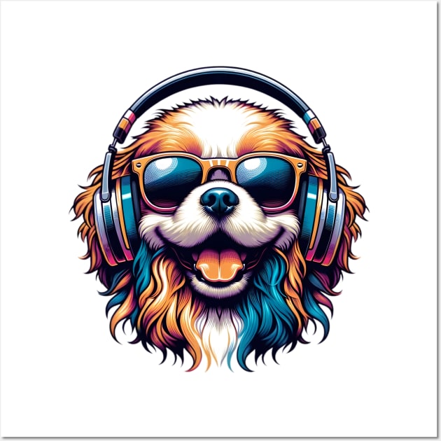 Grinning Bolognese as Smiling DJ with Sunglasses Wall Art by ArtRUs